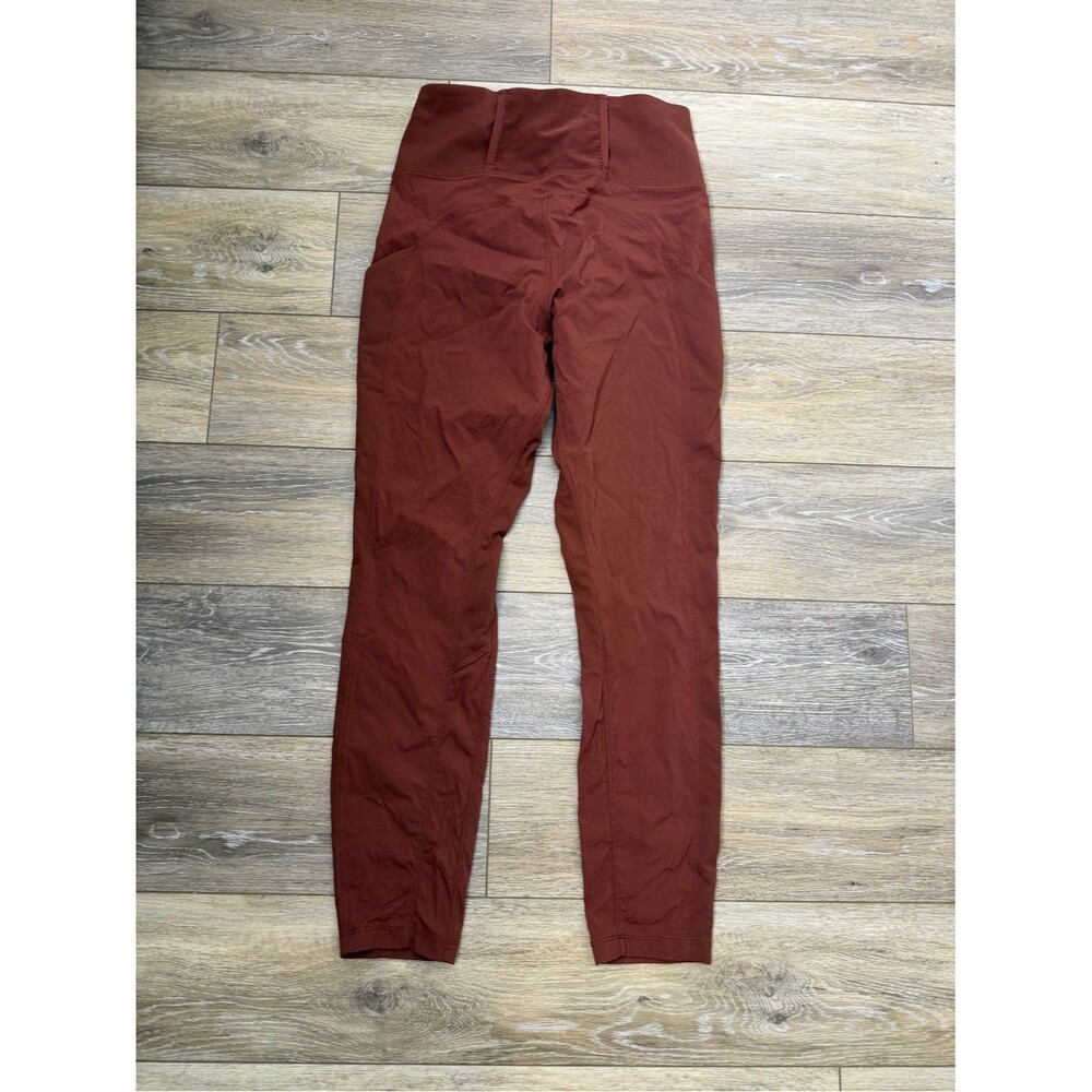Athleta Trekki Hybrid Crop Rust Leggings Sz 2 - Picture 3 of 4